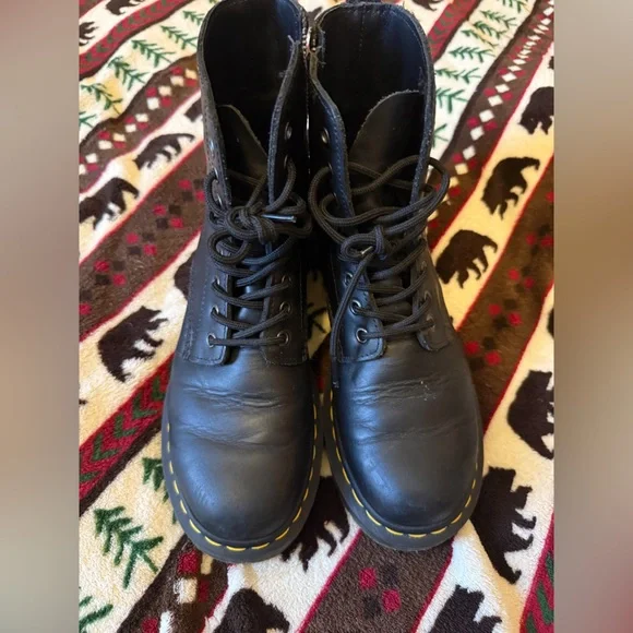 Dr. Martens Black Boots with Yellow Accents - Picture 5 of 5